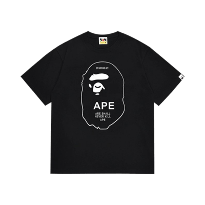 A Bathing Ape Classic Logo Print Short Sleeve T-Shirt Unisex Cotton Tee