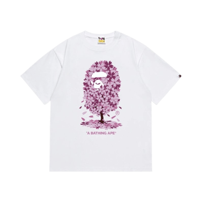 A Bathing Ape Classic Logo Print Short Sleeve T-Shirt Unisex Cotton Tee