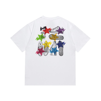 A Bathing Ape Classic Logo Print Short Sleeve T-Shirt Unisex Cotton Tee
