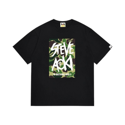 A Bathing Ape Classic Logo Print Short Sleeve T-Shirt Unisex Cotton Tee