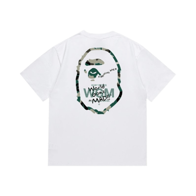 A Bathing Ape Classic Logo Print Short Sleeve T-Shirt Unisex Cotton Tee