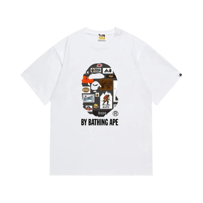 Bape By Bathing Ape White Graphic T-Shirt
