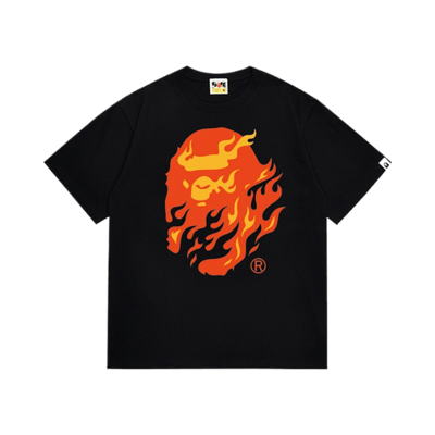 Bape Flame Ape Head Tee Black