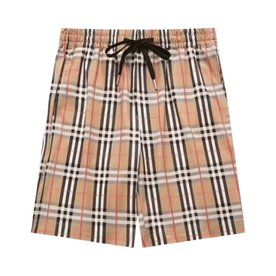 Burberry Classic Check Print Drawstring Waist Shorts Men's Casual Summer Beach Shorts