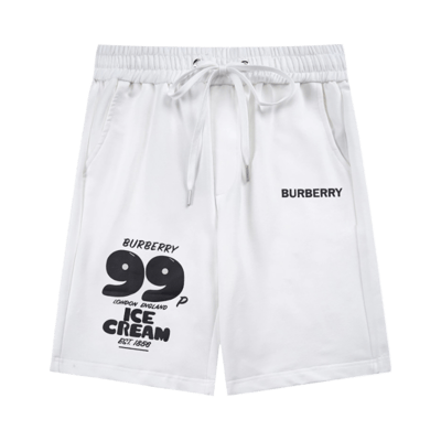 Burberry Men's Summer Fashion Casual Shorts with '99 Ice Cream' Graphic Print