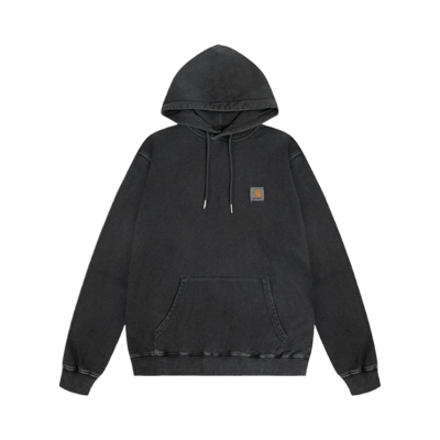Carhartt WIP Hooded Sweatshirt Fleece Lined Distressed Wash Jacket