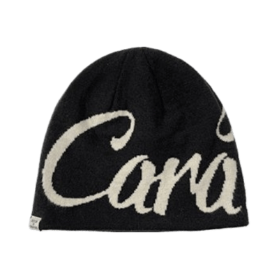 Carhartt WIP Knitted Beanie Hat with Logo Embroidery - Black