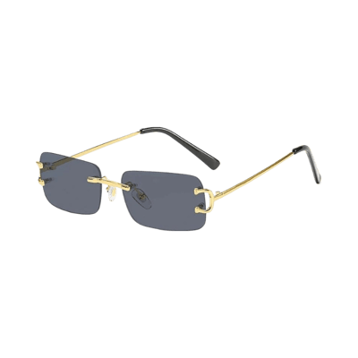 Cartier Rimless Rectangle Sunglasses Men Women Trendy Ocean Lens Optical Glasses Frame