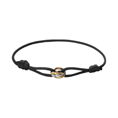 Cartier Trinity Adjustable Three-Color Cord Bracelet with Interlocking Rings