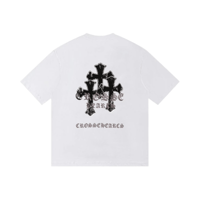 Chrome Hearts Cross Hearts  T Shirt Gothic Print