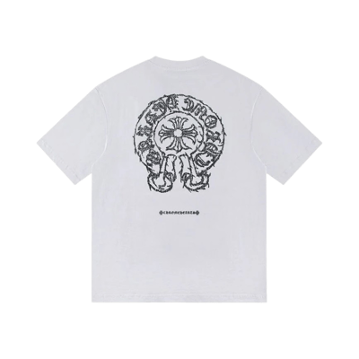 Chrome Hearts Cross Print Short Sleeve T-Shirt Men Women Gothic Streetwear Tee