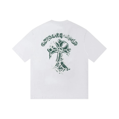 Chrome Hearts Cross Print Short Sleeve T-Shirt Men Women Gothic Streetwear Tee
