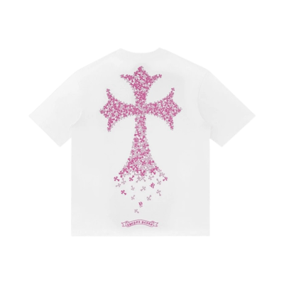 Chrome Hearts Cross Print Short Sleeve T-Shirt Men Women Gothic Streetwear Tee