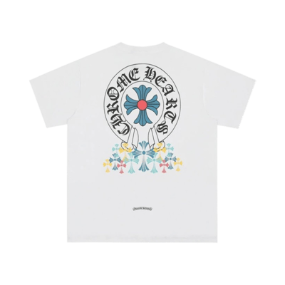Chrome Hearts Cross Print Short Sleeve T-Shirt Men Women Gothic Streetwear Tee