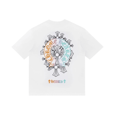 Chrome Hearts Cross Print Short Sleeve T-Shirt Men Women Gothic Streetwear Tee