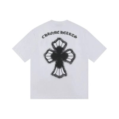 Chrome Hearts Cross Print Short Sleeve T-Shirt Men Women Gothic Streetwear Tee