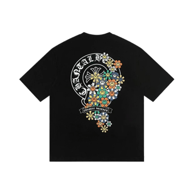 Chrome Hearts Cross Print Short Sleeve T-Shirt Men Women Gothic Streetwear Tee