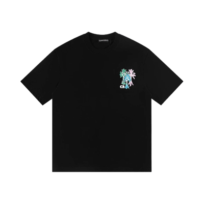 Chrome Hearts Floral Cross T Shirt  Graphic Tee