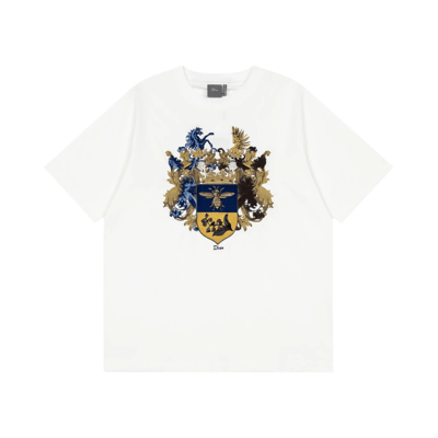 Dior Dior Maison Coat Of Arms Embroidered Cotton T Shirt