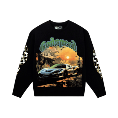 Godspeed Sweatshirt Black Graphic Print Long Sleeve Crewneck Streetwear Fashion