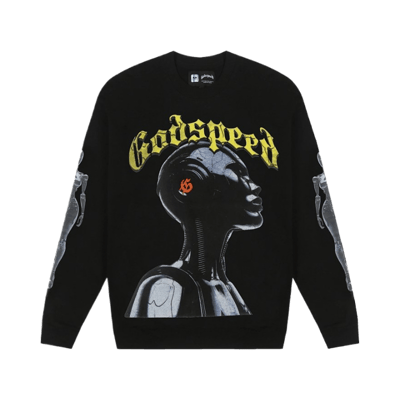 Godspeed Sweatshirt Black Graphic Print Long Sleeve Crewneck Streetwear Fashion