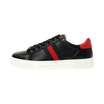 Gucci Ace Low Top Sneaker White Leather with Bee Embroidery and Green Red Stripe