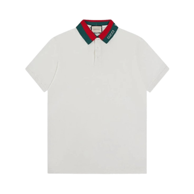 Gucci Classic Polo Shirt White Short Sleeve Cotton Top