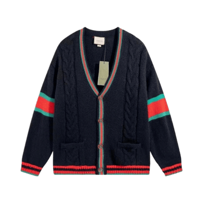 Gucci GG Monogram Wool Zip-Up Knit Cardigan Sweater