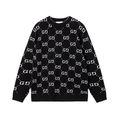 Gucci GG Monogram Wool Zip-Up Knit Cardigan Sweater