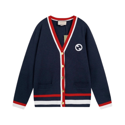 Gucci GG Monogram Wool Zip-Up Knit Cardigan Sweater