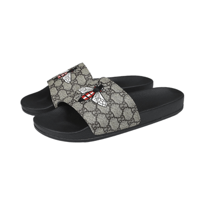 Gucci Men's Bee Print Slide Sandals Summer Casual Slippers