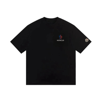 Moncler Logo Circle Print T Shirt Black