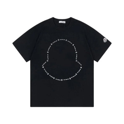 Moncler Logo Circle Print T Shirt Black