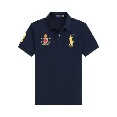 Ralph Lauren Men's Summer Embroidered Polo Shirt - Classic Fit Short Sleeve Pique Cotton with Big Pony Logo