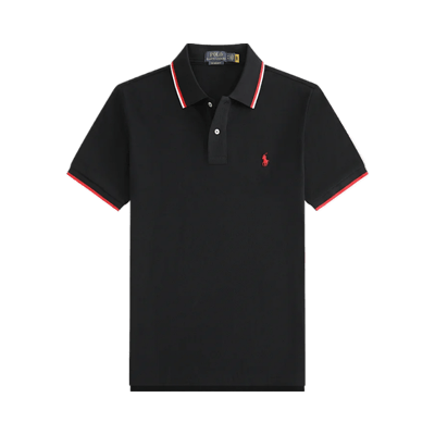 Ralph Lauren Polo Shirt Classic Fit Black Tipped Collar