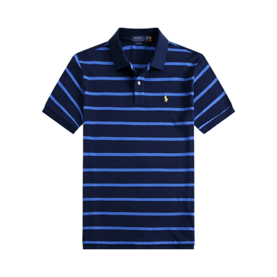 Ralph Lauren Polo Shirt Classic Fit Striped Navy Blue