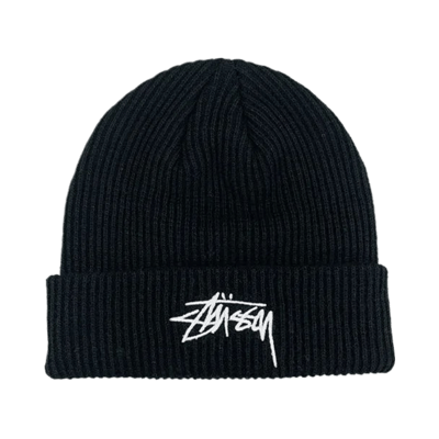 Stussy Embroidered Logo Knitted Beanie Hat Unisex Streetwear Winter Warm Cap