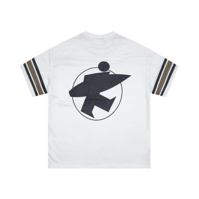 Stussy Football Jersey T Shirt White Mesh Graphic Tee