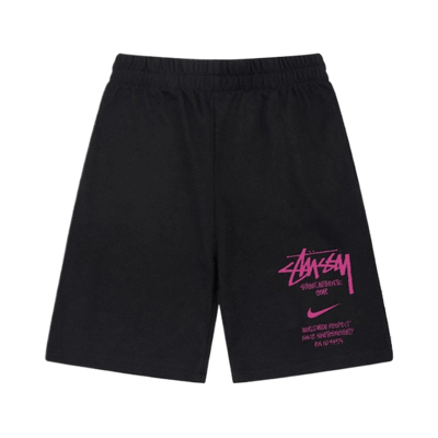 Stussy Logo Print Casual Sweat Shorts Men Women Streetwear Grey Black