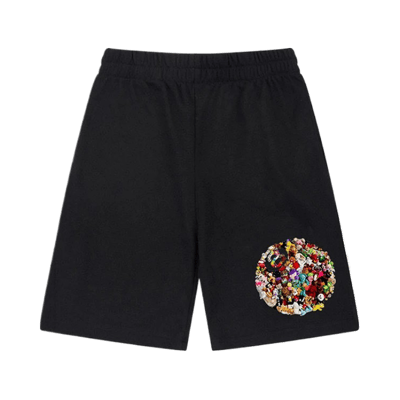 Stussy Logo Print Casual Sweat Shorts Men Women Streetwear Grey Black