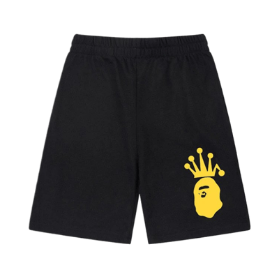 Stussy Logo Print Casual Sweat Shorts Men Women Streetwear Grey Black