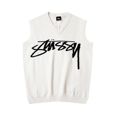 Stussy Men's Crewneck Sweater with Bold Graphic Print