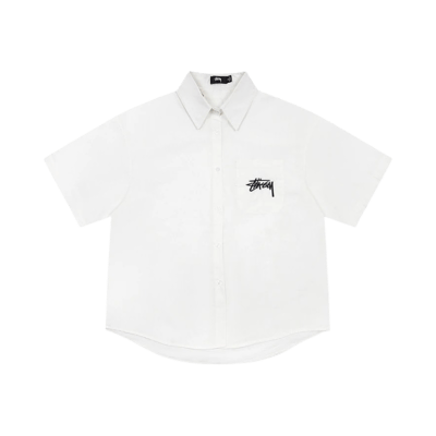 Stussy Men's Short Sleeve Button-Down Shirt - Tie Print & Floral Pattern Collection