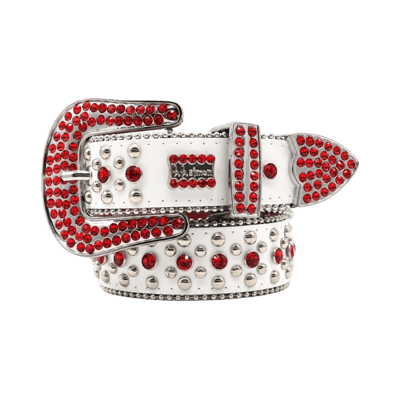 Supreme Rhinestone Floral Print Pin Buckle Belt