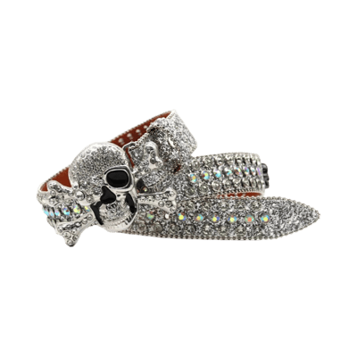 Supreme Rhinestone Floral Print Pin Buckle Belt