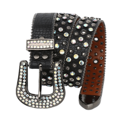 Supreme Rhinestone Floral Print Pin Buckle Belt
