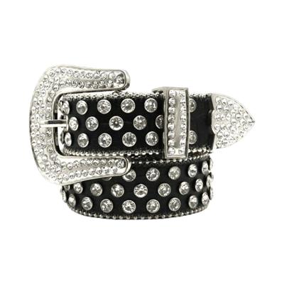 Supreme Rhinestone Floral Print Pin Buckle Belt