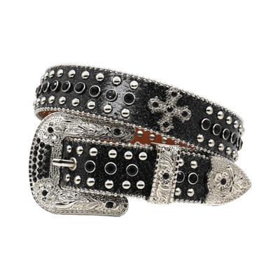 Supreme Rhinestone Floral Print Pin Buckle Belt