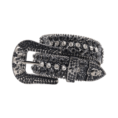 Supreme Rhinestone Floral Print Pin Buckle Belt
