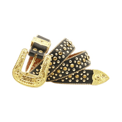 Supreme Rhinestone Floral Print Pin Buckle Belt